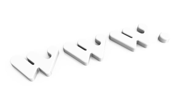 3D Text - www - Isolated