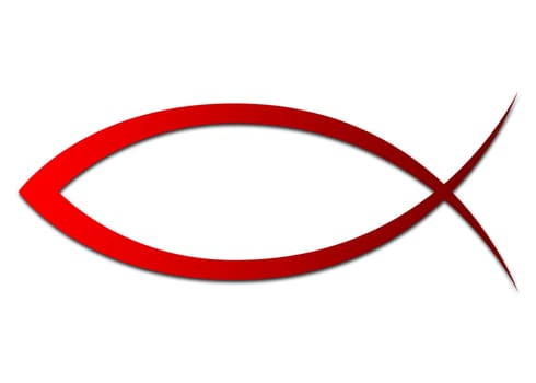 ICHTHYS Red - Abstract Fish Icon