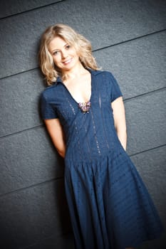 Smiling blonde woman