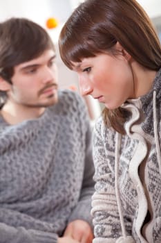 unhappy couple at home