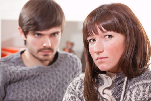 frustrated couple at home