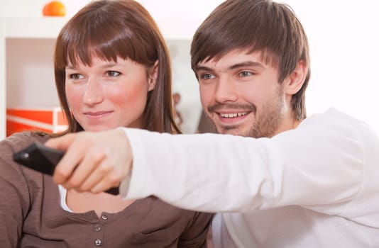 couple watching television