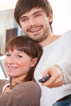 couple watching television