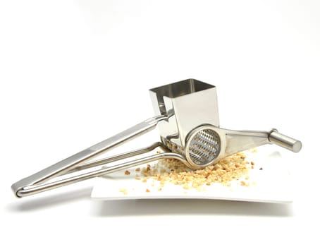 Grater with hazelnuts