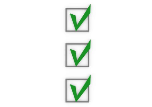 3d check box green pen white background