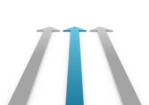 3D Arrow Blue Gray High