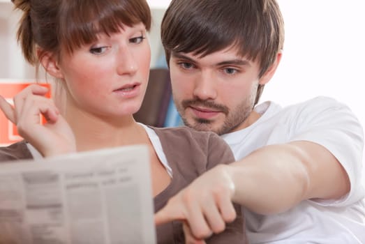 reading newspaper