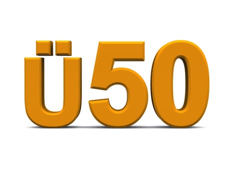 Ü50 - 3D Text - Orange Gold 01