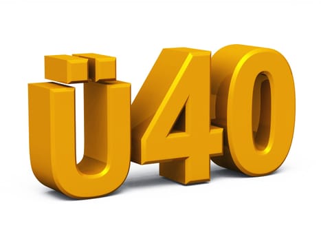Ü40 - 3D Text - Orange Gold 02