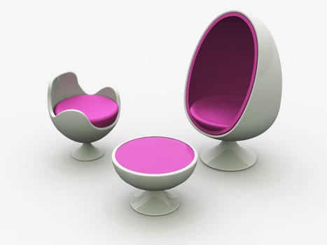 Modern egg chair - pink