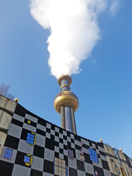 Spittelau waste incineration plant in Vienna