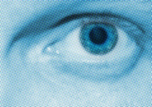Blue Halftone Eye