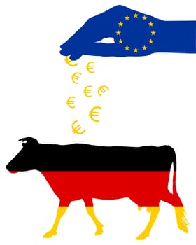 German cow with EU subsidies