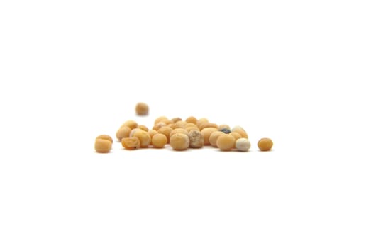Mustard seeds on white