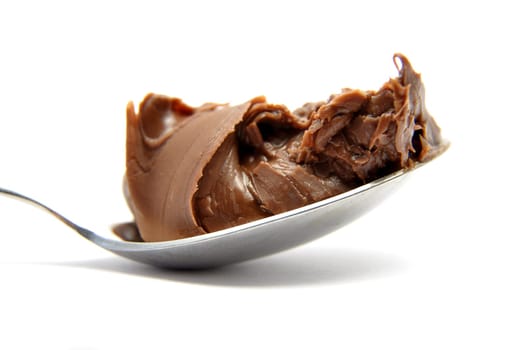 Hazelnut cream on spoon