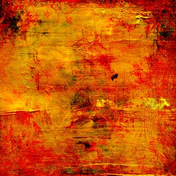 Red Gold Grunge Texture - Cracked Varnish Surface