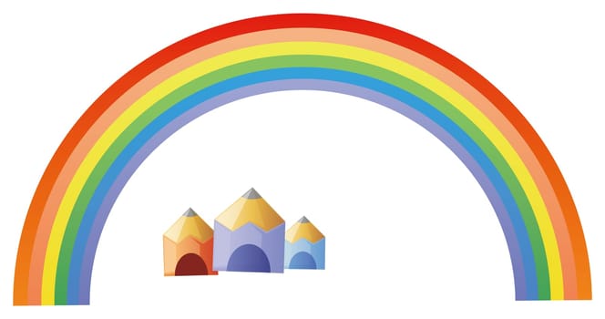 rainbow  and pencil