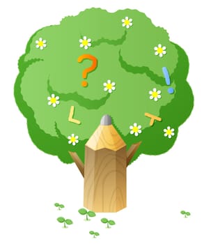 tree and pencil