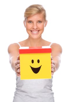 Woman with a box