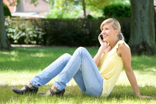 Woman talking on the phone