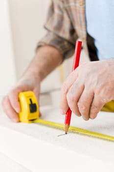 Home improvement - handyman measure porous brick