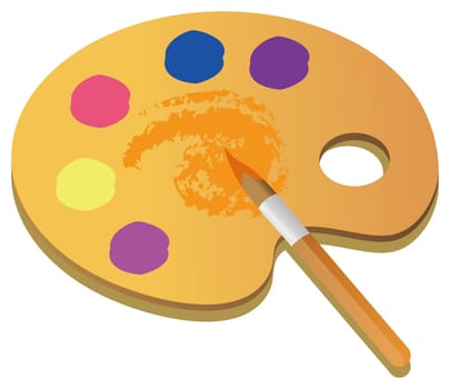 Art palette and brush