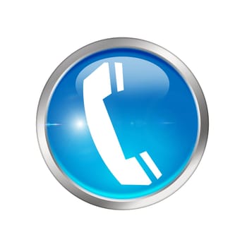 Button with telephone receiver