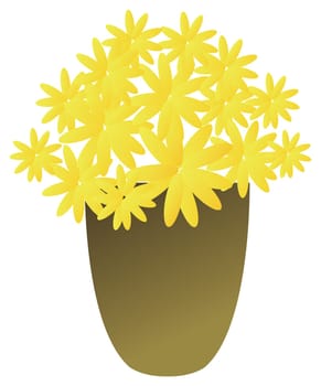 yellow flowers in vase