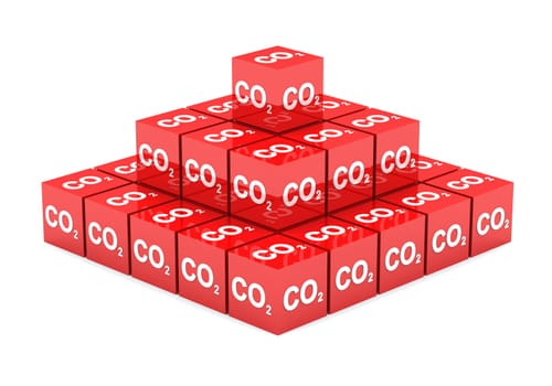 3D - CO2 Cube Pyramid Red