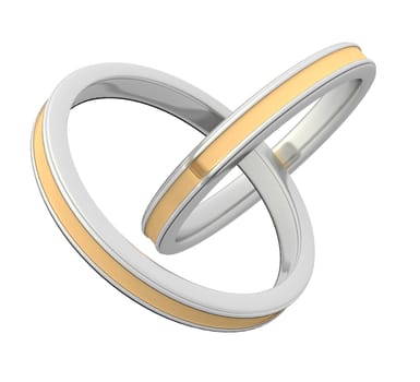 Wedding Rings Linked Gold Silver