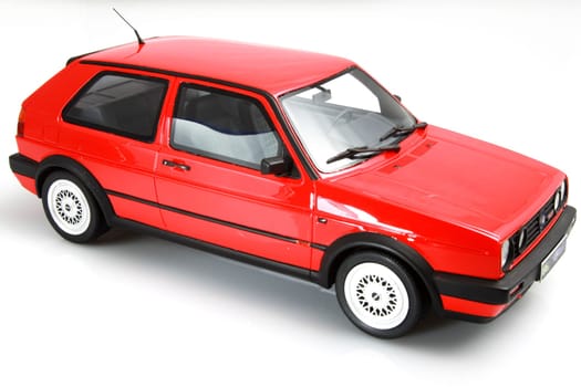 A red,small miniature car