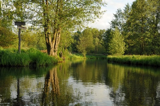 Signpost in the Spreewald