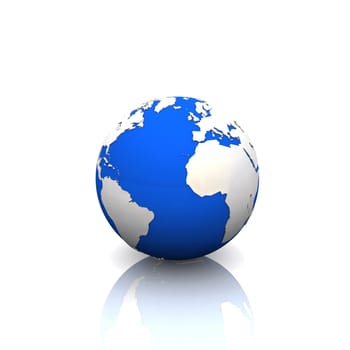 3D - Earth Silver Blue
