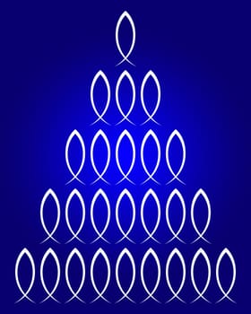 Christian symbol sequence blue