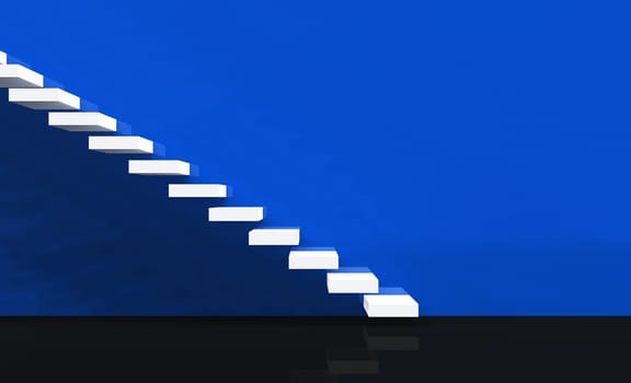 Concept Stairs - White on Blue