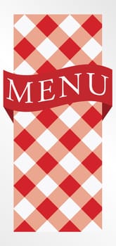Menu Card - Red Gingham