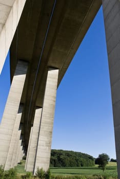 Big bridge on clear blue sky
