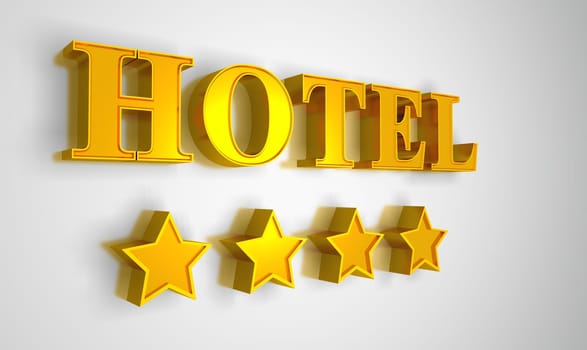 4 Star Hotel Schild - Gold on Silver