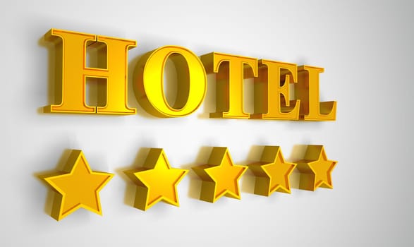 5 Star Hotel Schild - Gold on Silver