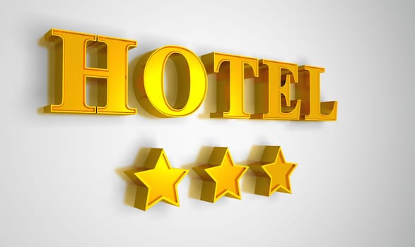 3 Star Hotel Schild - Gold on Silver