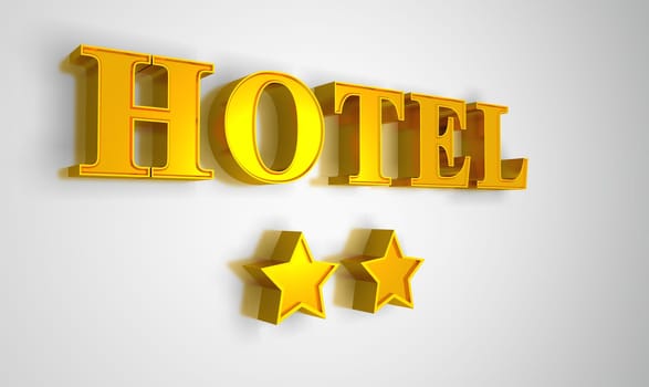 2 Star Hotel Schild - Gold on Silver