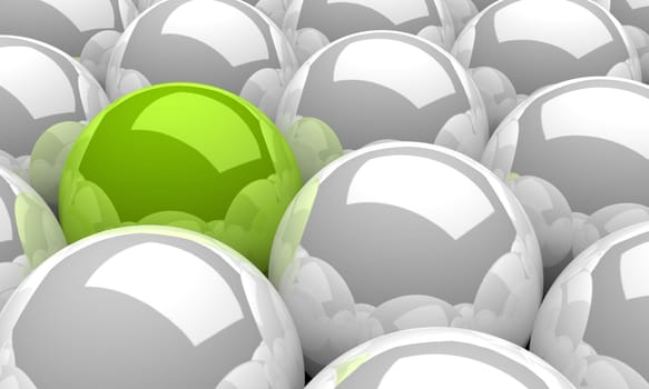 3D Balls Green White 02