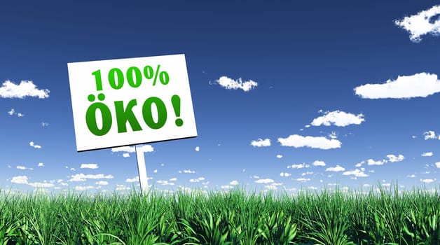 Shield in the grass - 100 percent eco