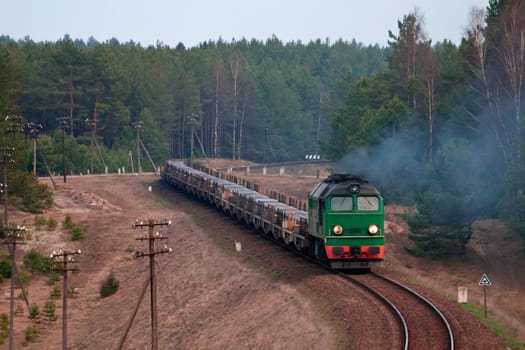 Freight diesel train