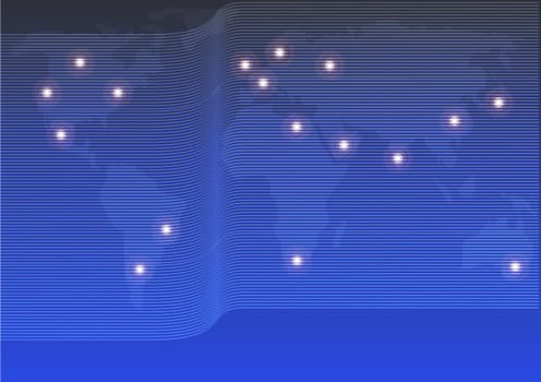 Background - Optical Fibers and World Map