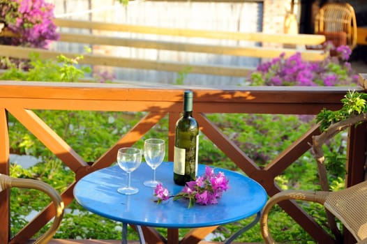 wine and flowers