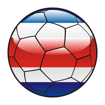 costa rica flag on soccer ball