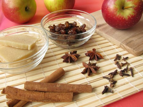 Ingredients for baked apples