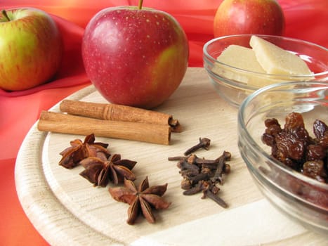 Ingredients for baked apples