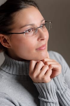 Designer glasses - successful architect woman